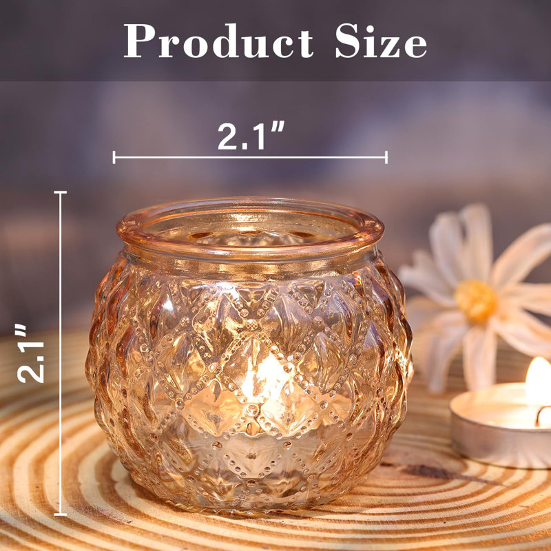 Round glass tea light holders top